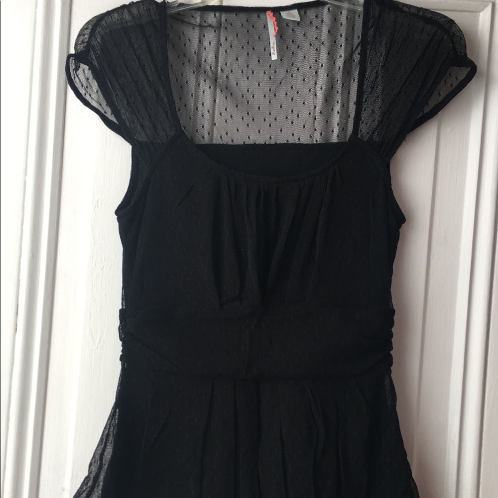 Anthropologie Swiss dot lace blouse