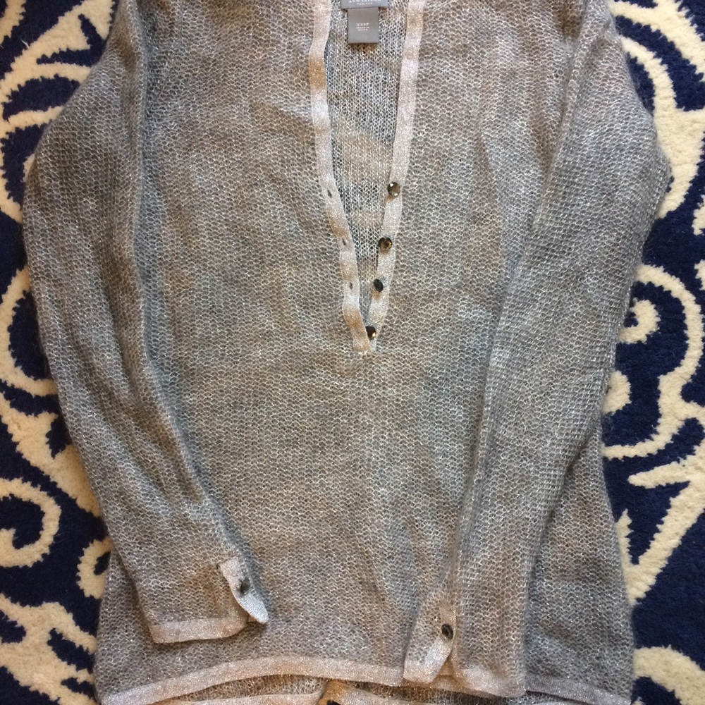 Ann Taylor Petites silver holiday sweater XXS