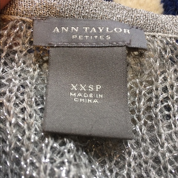 Ann Taylor Petites silver holiday sweater XXS - Picture 3 of 4