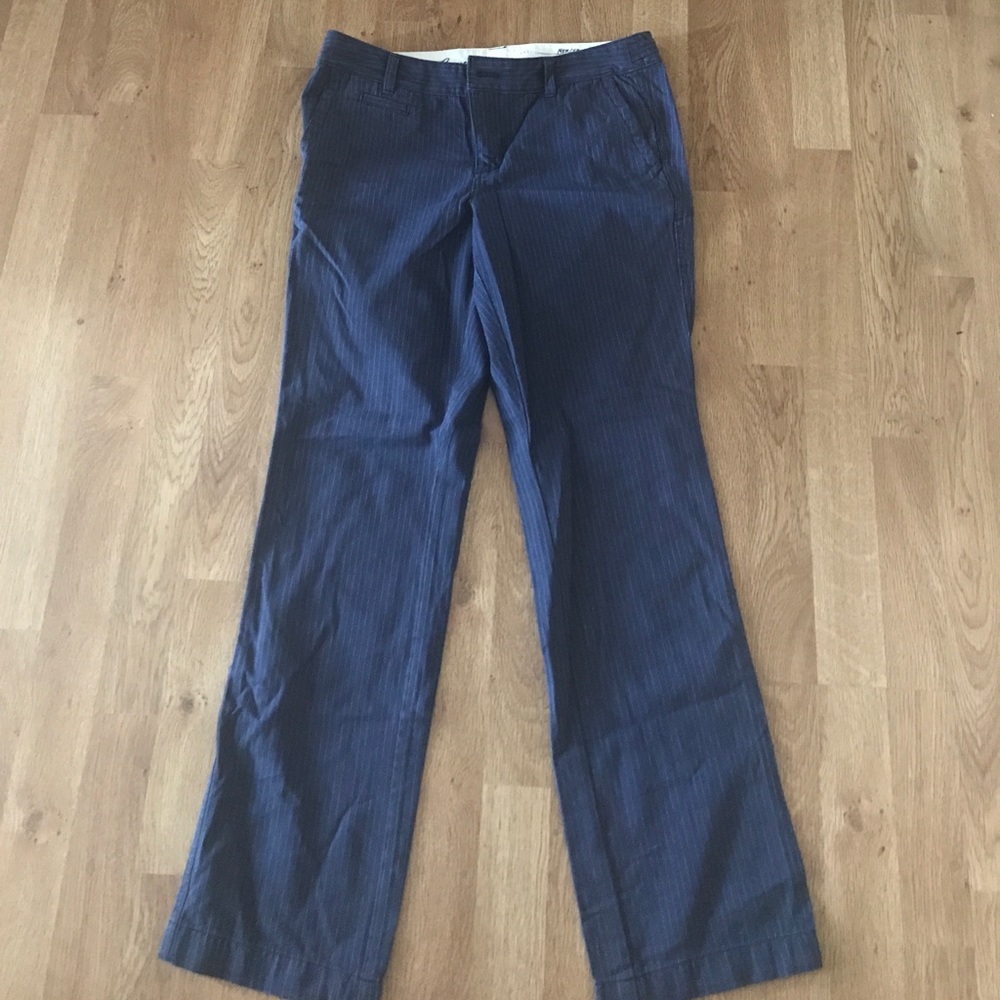 Eddie Bauer NEW blue pinstriped pants size 8
