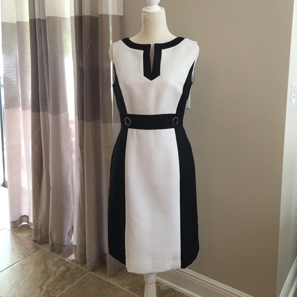 Tahari Black and White Dress