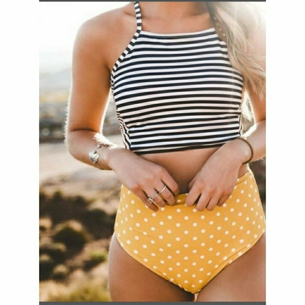 NWOT Mismatch High Waist Bikini