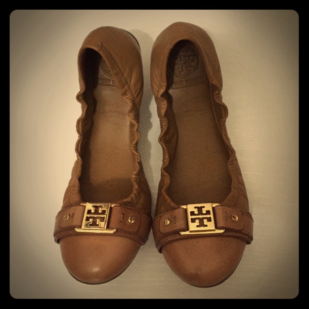Cognac Tory Burch Flats