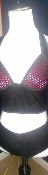 HUSTLER 2pc Wet Look Pole Dance Sexy Shorts/Top - Picture 6 of 7