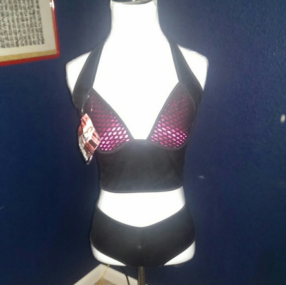 HUSTLER 2pc Wet Look Pole Dance Sexy Shorts/Top - Picture 7 of 7