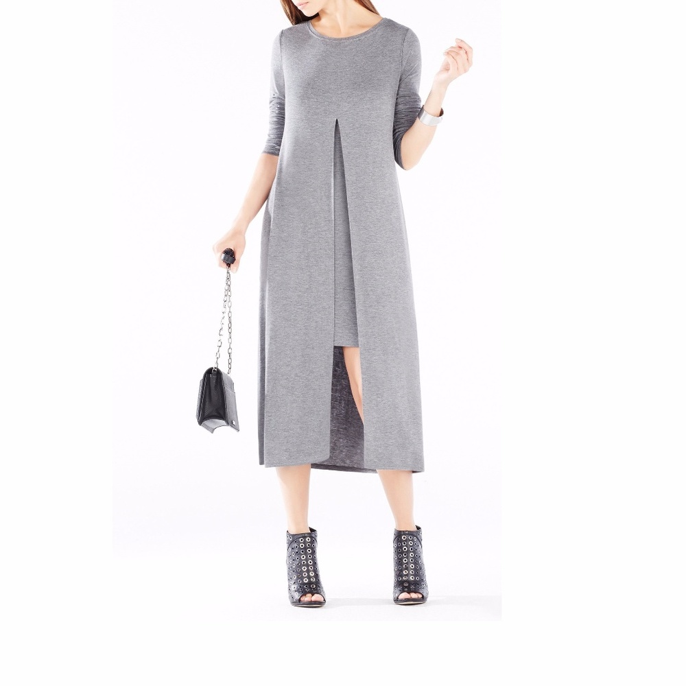 BCBG Ayana Layered Front Slit Midi NWT!