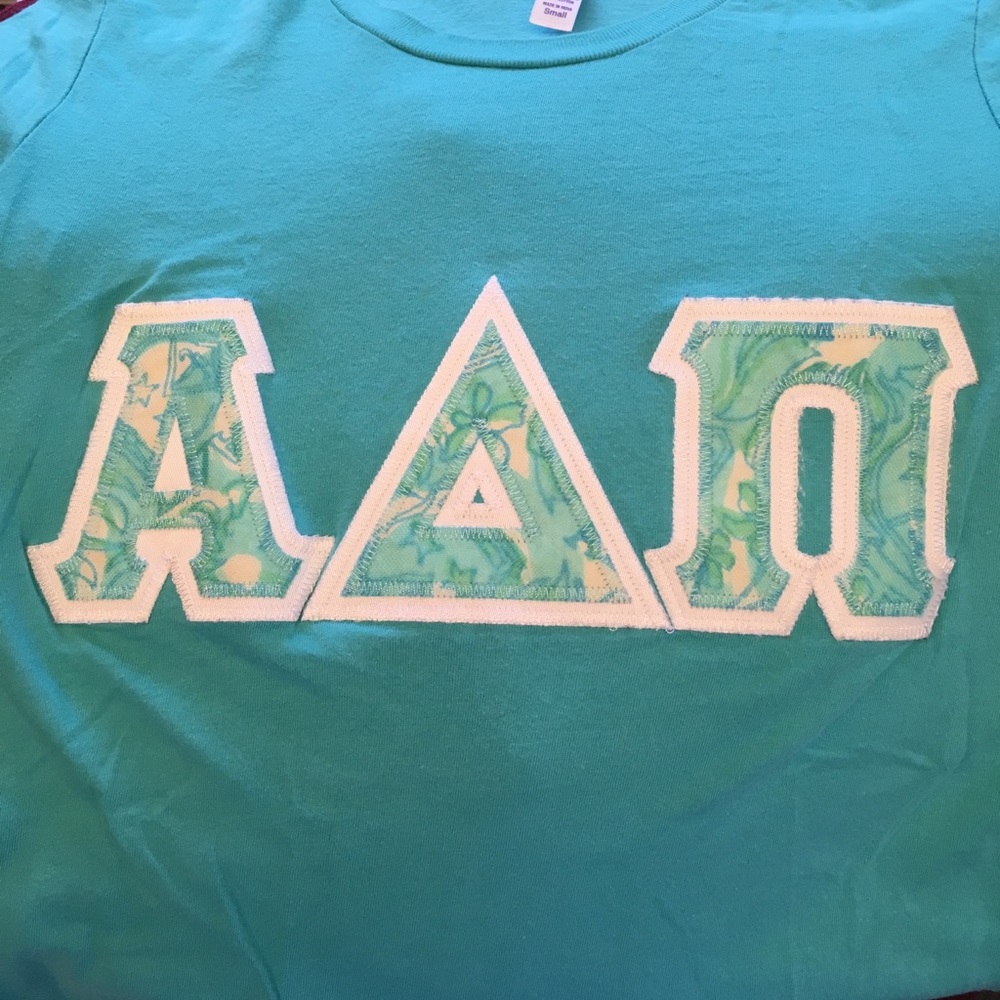 Alpha Delta Pi letter shirt - Lilly Pulitzer print