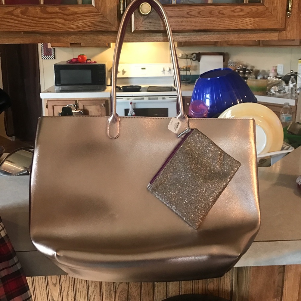 Bath and body works rose gold tote bag