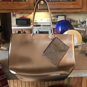 Bath and body works rose gold tote bag