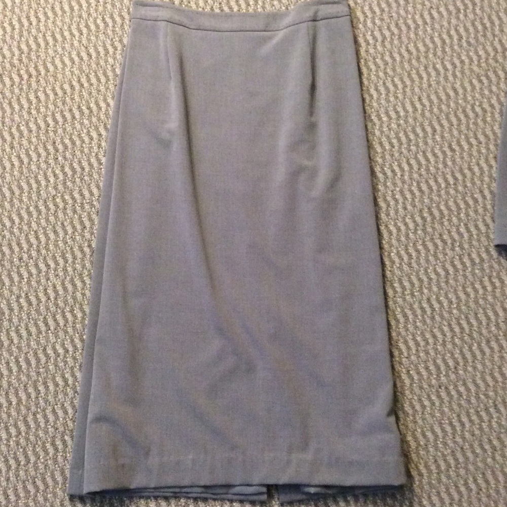 Below the knee grey skirt