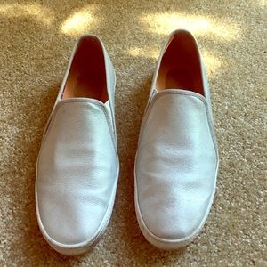 Silver Women's slip-ons size 10.