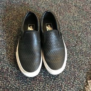 Black leather Vans