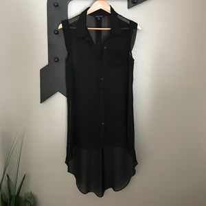 Sheer high/low blouse