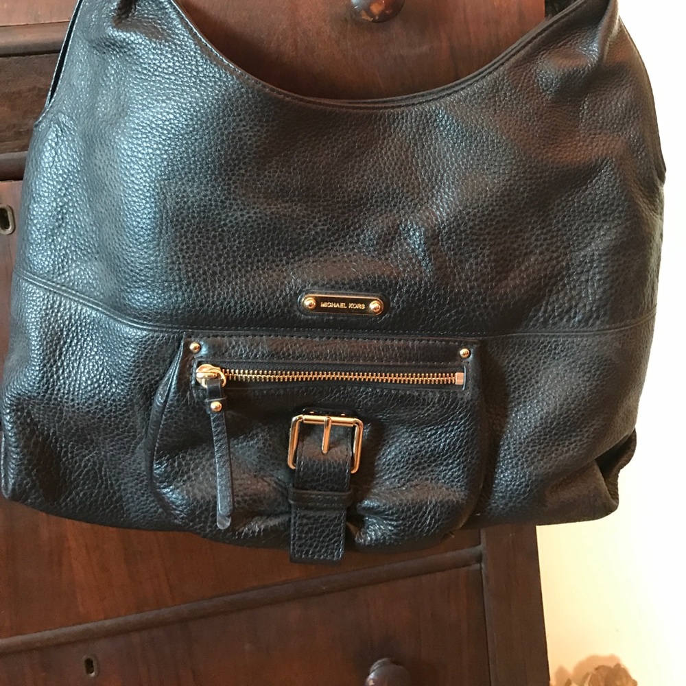 Michael Kors black leather handbag