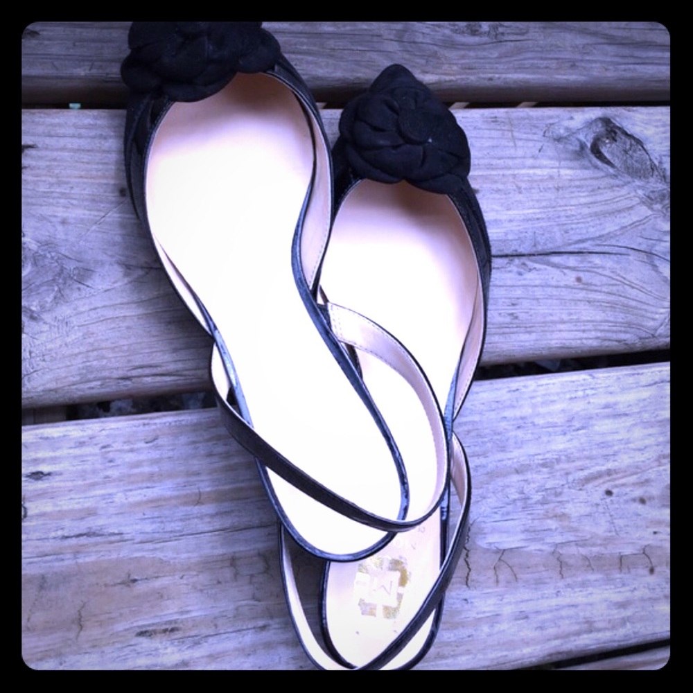 Monet Black Sling Backs - Size 9.5
