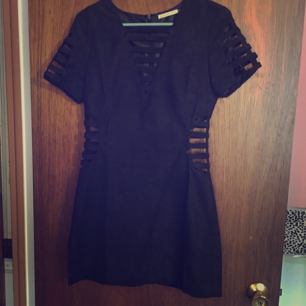 Black Suede cut out mini dress