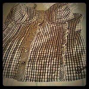 Guess corset style button down tank top