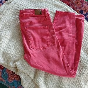 Coral crop jeggings