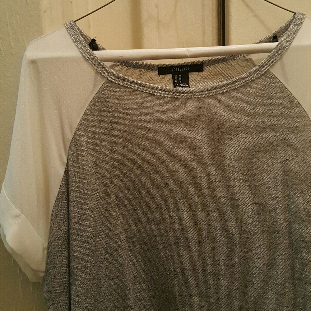 Grey and white forever 21 shirt