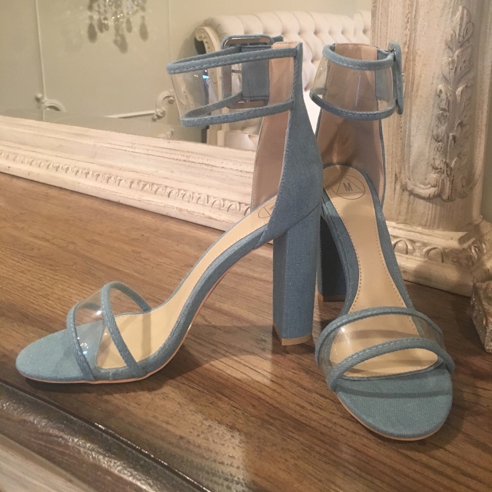Brand new denim heels