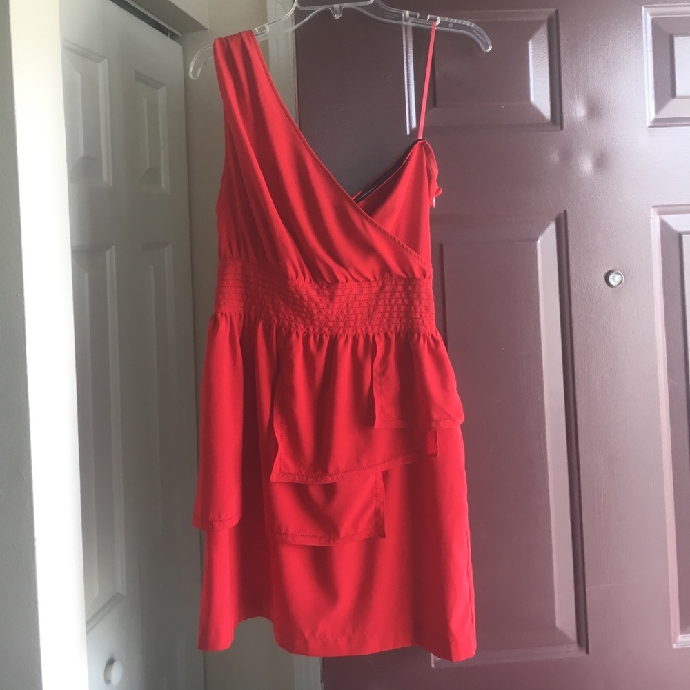 One Shoulder Red Gentle Fawn Dress