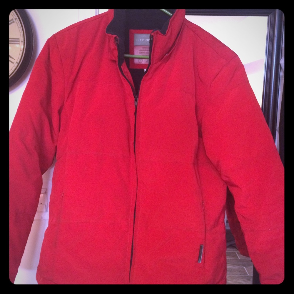 Liz Claiborne red feather down jacket
