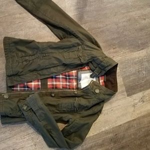 Abercrombie green military cargo jacket