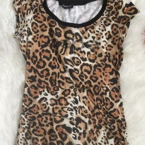 Bebe Leopard Print Shirt
