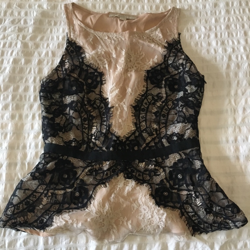 Lace peplum top