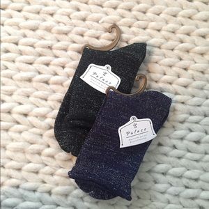 Black and blue glitter socks for sale.