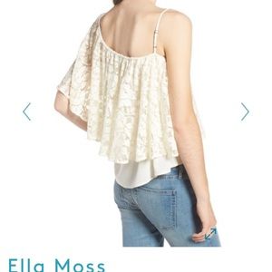 Ella Moss Cream Lace One Shoulder Top