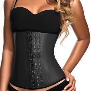 New ANN CHERY 3 Hook Black Latex Waist Trainer