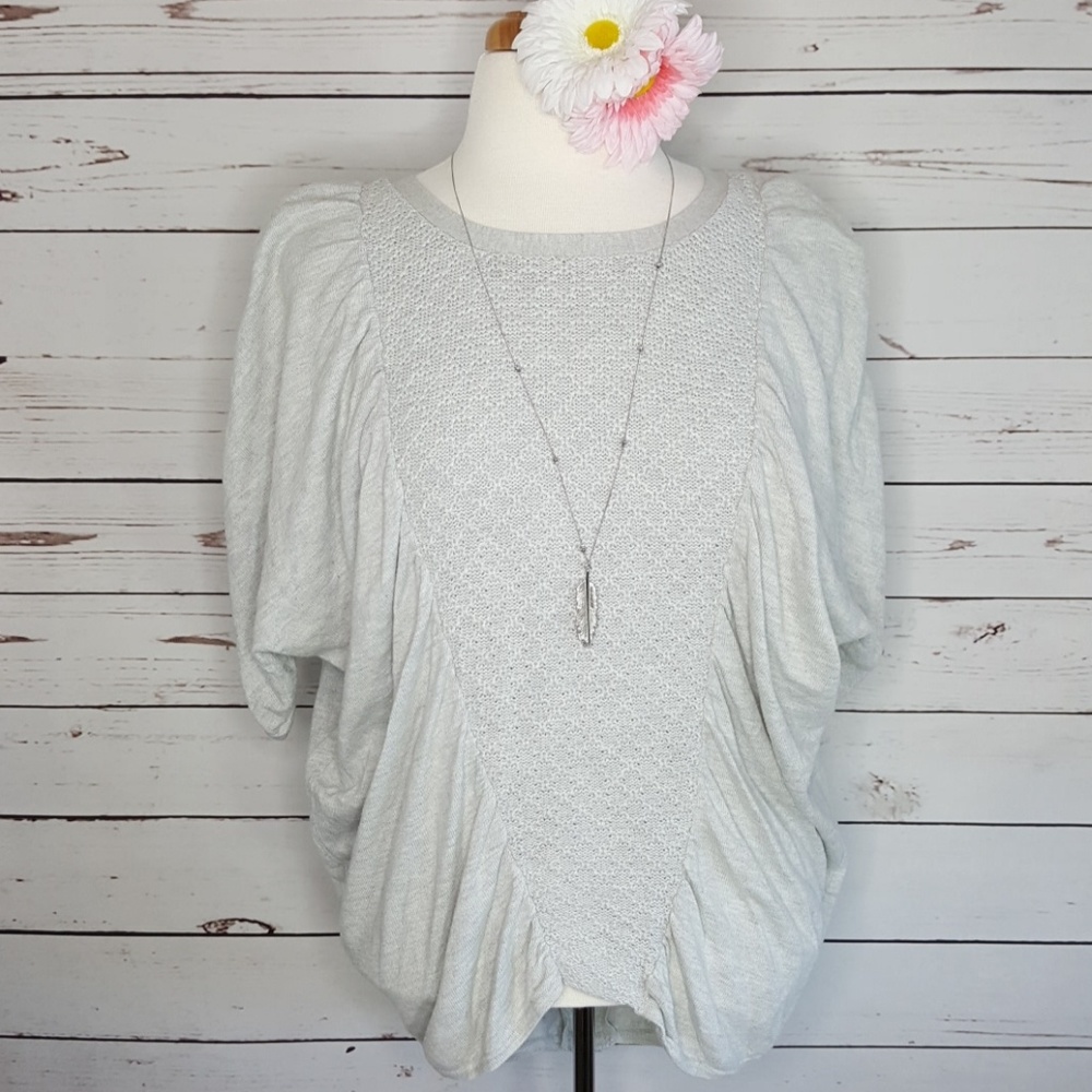 Silence + Noise Crochet Detail High low Top