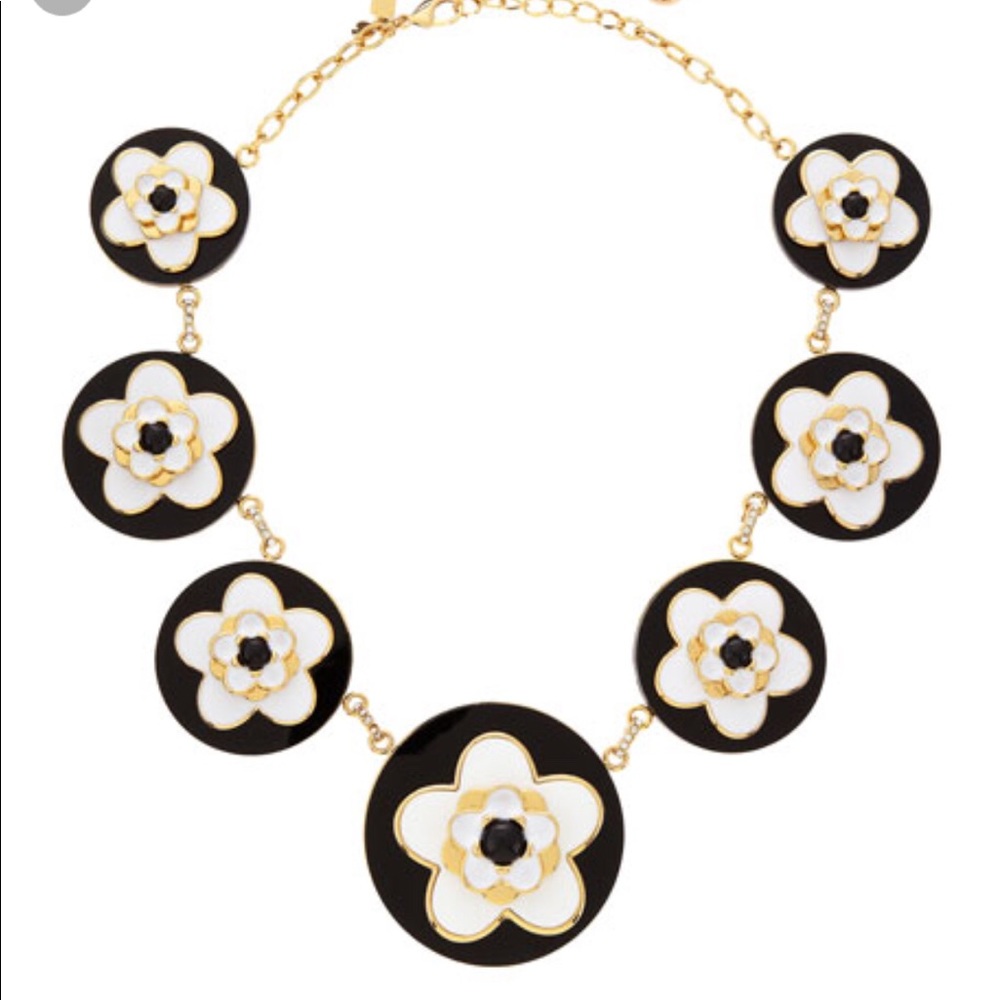 Kate Spade Mod Black and White floral Necklace