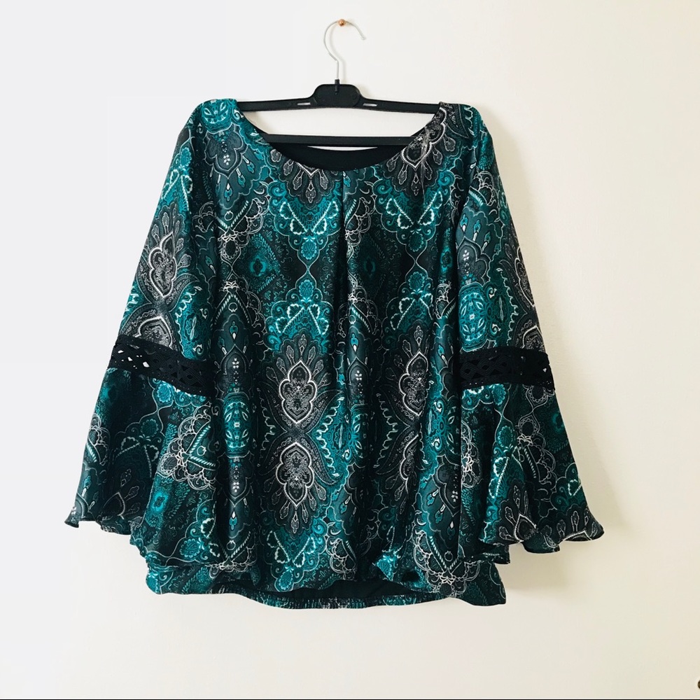 Flowy bell-sleeve top