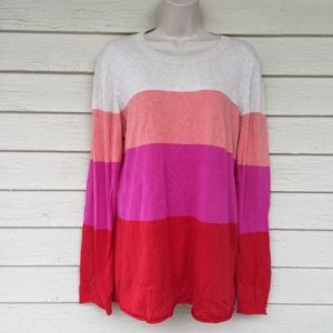 BANANA REPUBLIC cotton/rayon stripe sweater/L/light weight knit