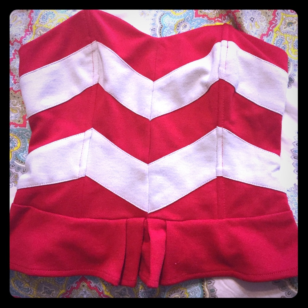 UO stripped strapless blouse