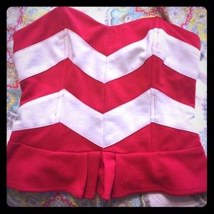 UO stripped strapless blouse