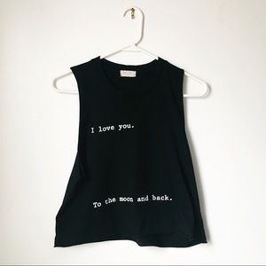Brandy Melville “To The Moon + Back” Crop Tank