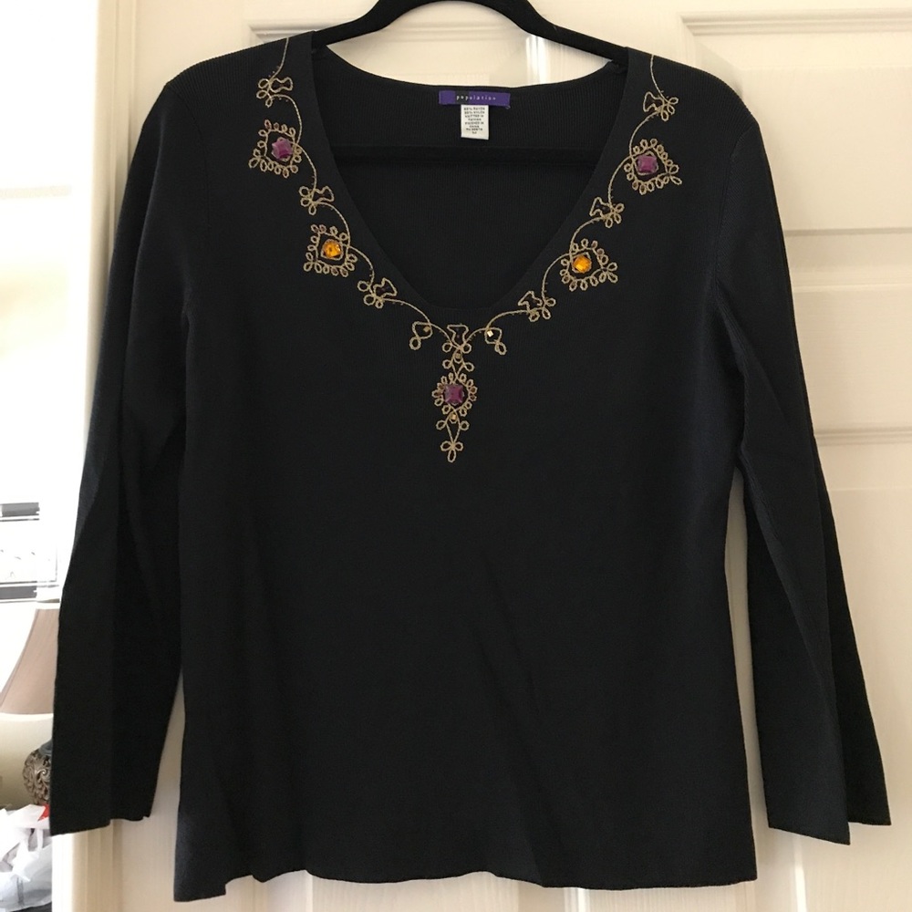 Ladies embellished top - great for the holidays!