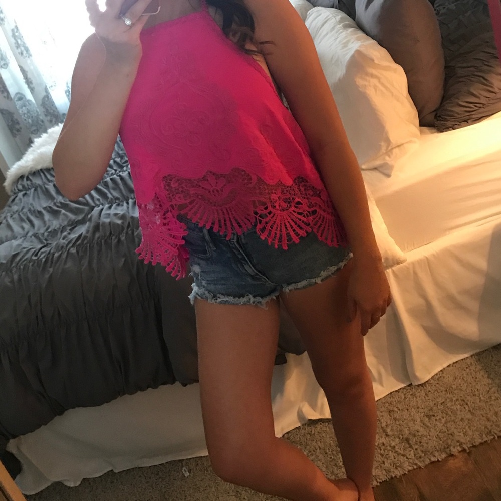  Hot Pink Crop Top 