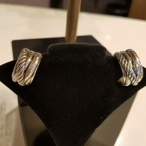 NEW! David Yurman  SS Cross over earrings