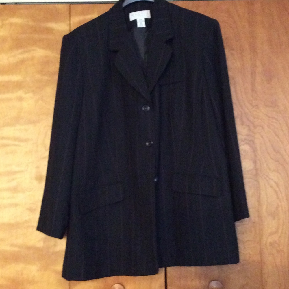 Plus Size Pinstriped Blazer, Fully Lined - image 1