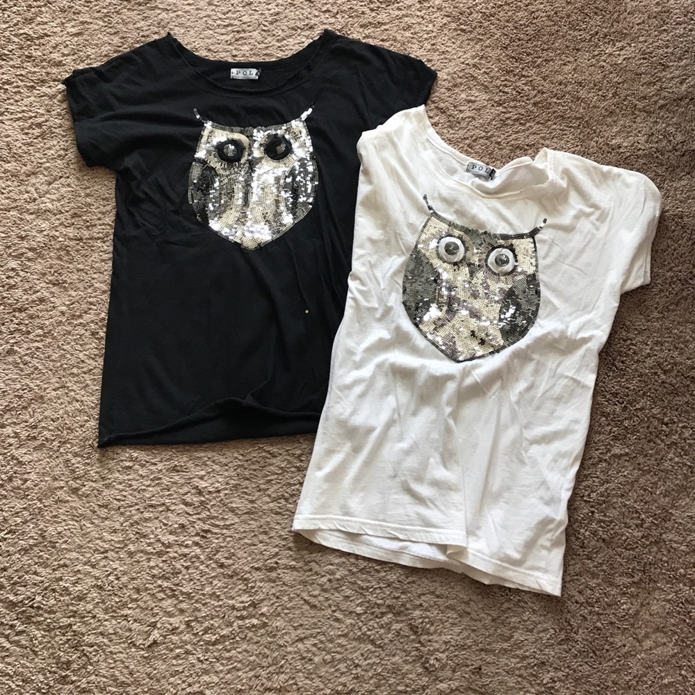 Owl sequin adorable shirts