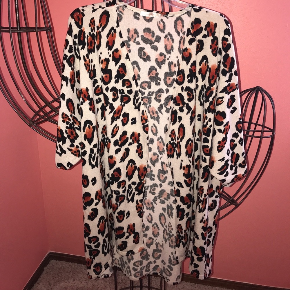 Open front leopard cardigan