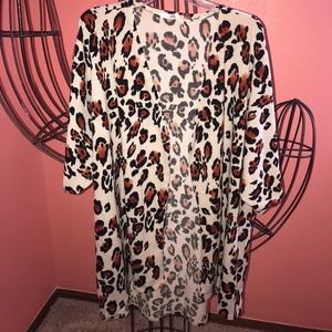 Open front leopard cardigan