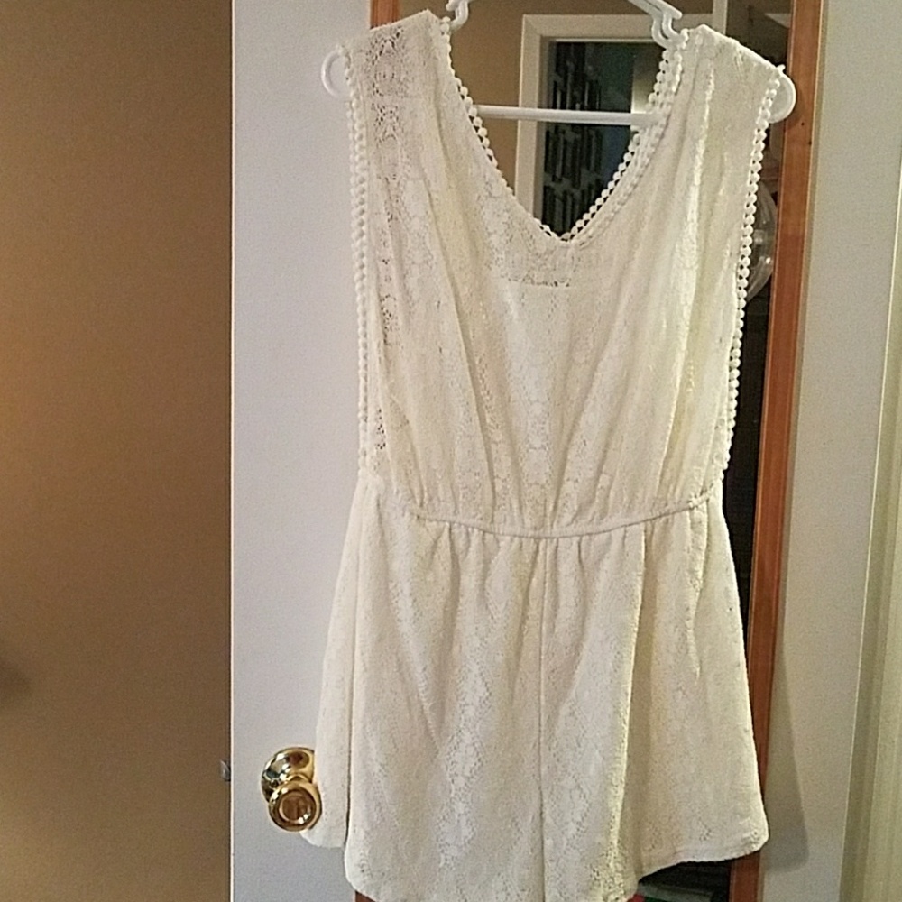Ivory lace romper