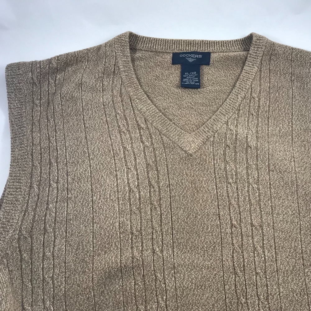 Dockers Men's Sweater Vest - Brown - XL