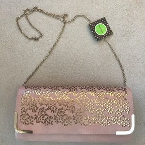 NWT blush color drop chain bag.