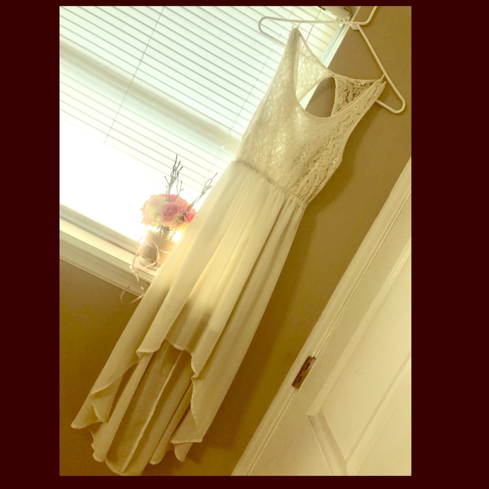 White high/low dress